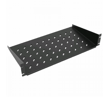 Полка угловая 2U x 446 x 550 mm (до 25 кг), цвет черный (RAL 9005) (SZB-00-00-49/2/9005)