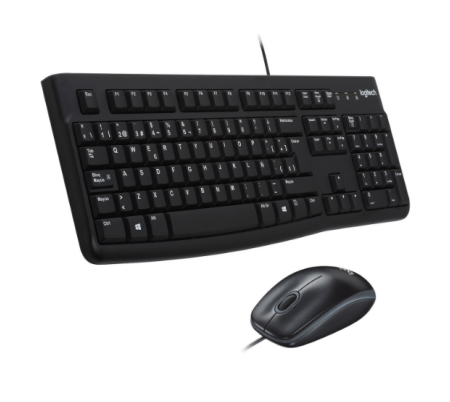 Комплект (клавиатура+мышь) LOGITECH MK120, USB, проводной, черный (920-002561)