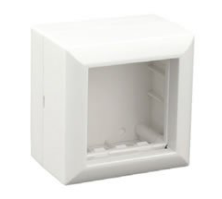 Коробка для открытой проводки для механизмов SM45 45х45 мм (суппорт не нужен) (бел.) (18шт) 1кор.=18