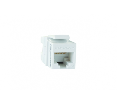 Модуль розеточный Keystone кат 5e, UTP, 1xRJ45, T568A/B, белый 16B-U5-03WT Eurolan