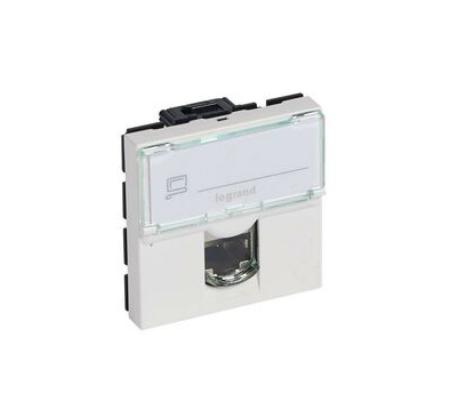 Розетка компьютерная RJ45 2 модуля категория 5 Mosaic (076554)