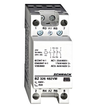 BZ326460VM Контактор модульный, 4НО, 25А, катушка 24В АС/DC