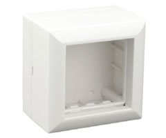 Коробка для открытой проводки для механизмов SM45 45х45 мм (суппорт не нужен) (бел.)
