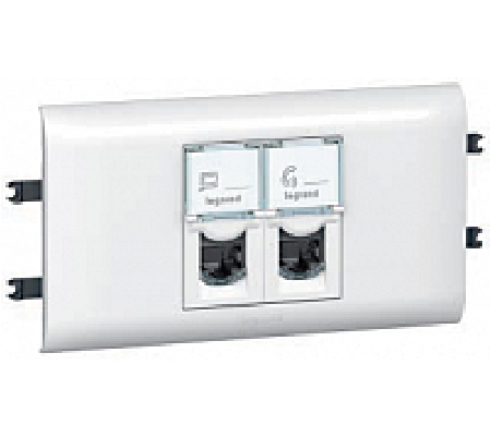 Розетка Mosaic DLP под крышку 65 мм, 2хRJ45, Категория 5e, FTP